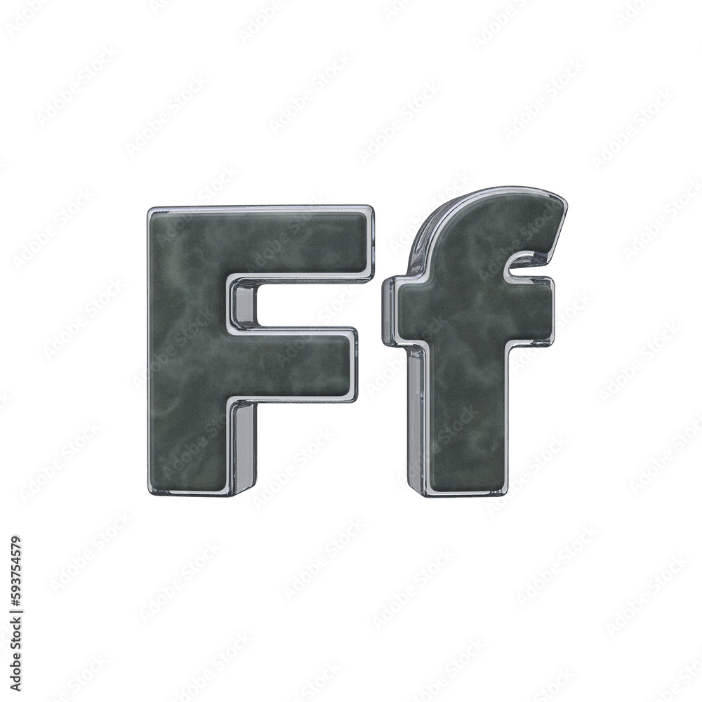 Letter F 3D render transparent background Letter F 3D render transparent background