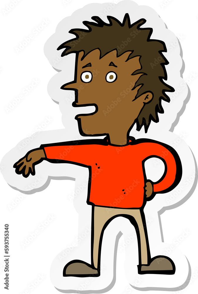 sticker of a cartoon man making dismissive gesture sticker of a cartoon man making dismissive gesture