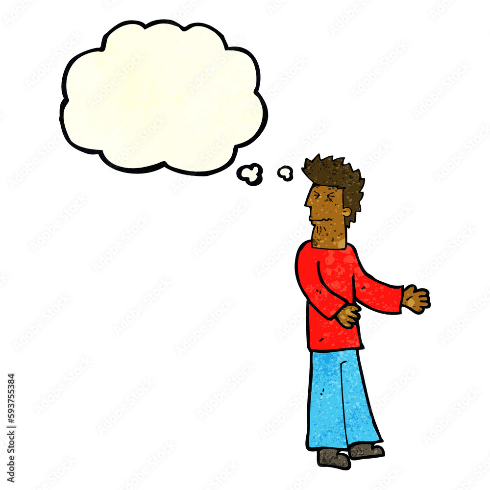 cartoon disgusted man with thought bubble cartoon disgusted man with thought bubble