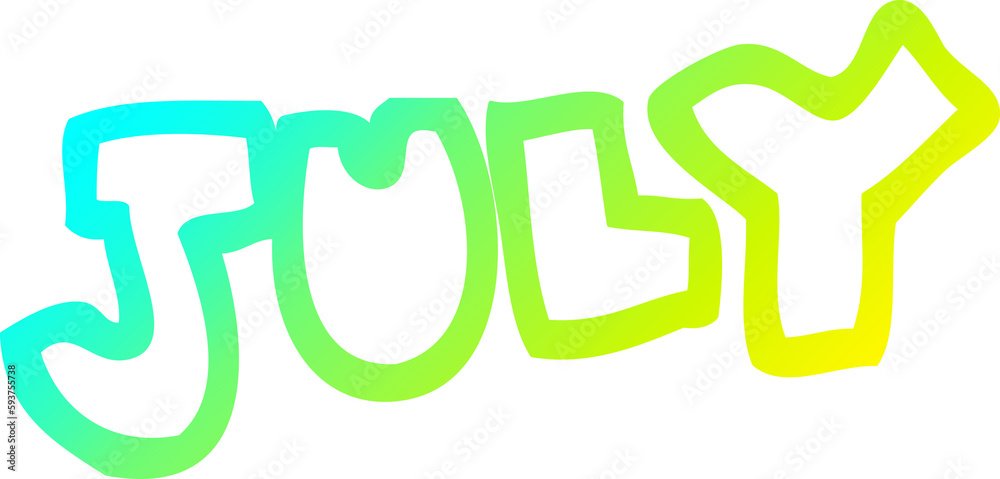 cold gradient line drawing cartoon month of july cold gradient line drawing cartoon month of july