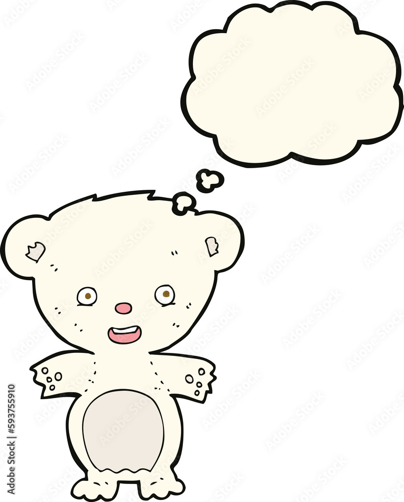 cartoon polar bear with thought bubble cartoon polar bear with thought bubble