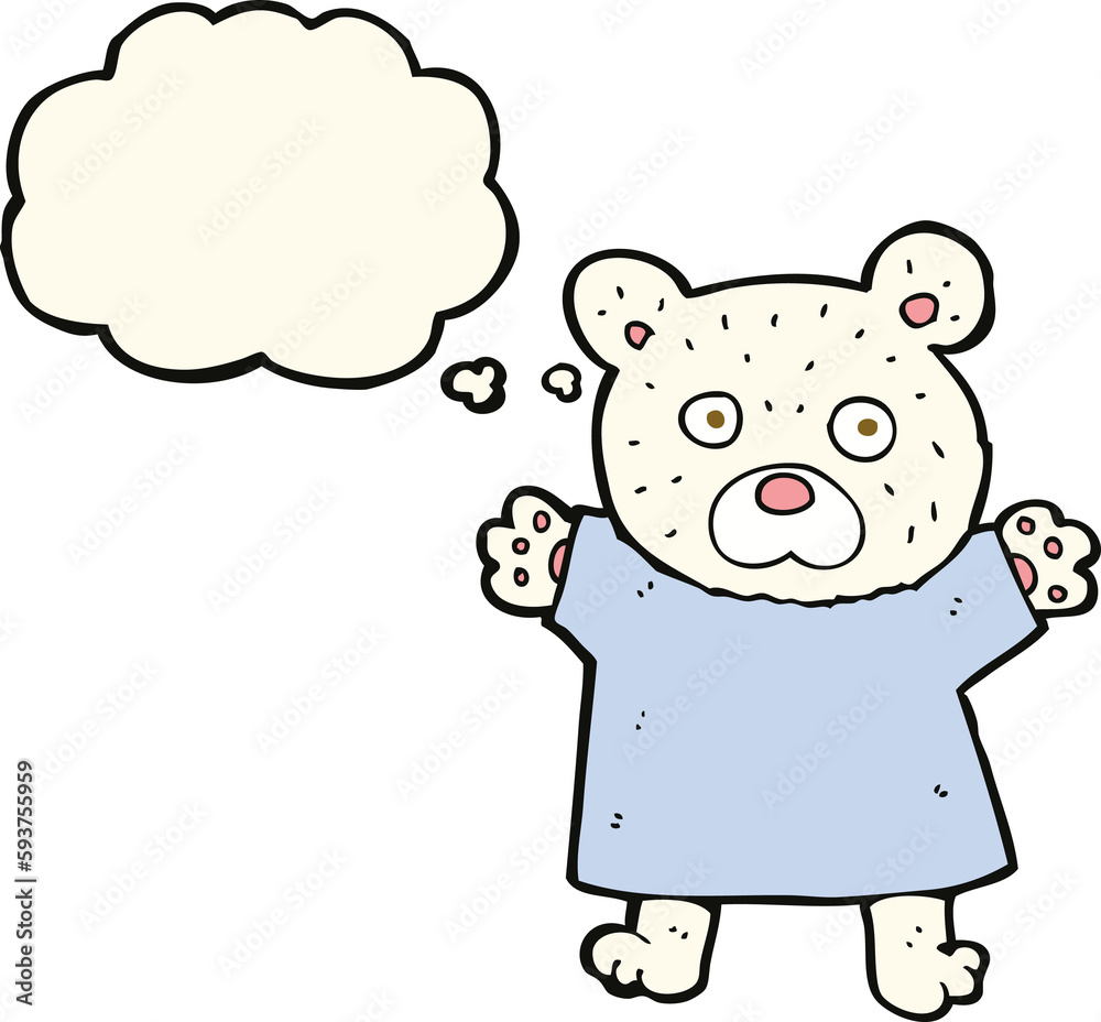 cartoon cute polar bear with thought bubble cartoon cute polar bear with thought bubble