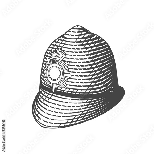 ilustración sombrero de policía ingles