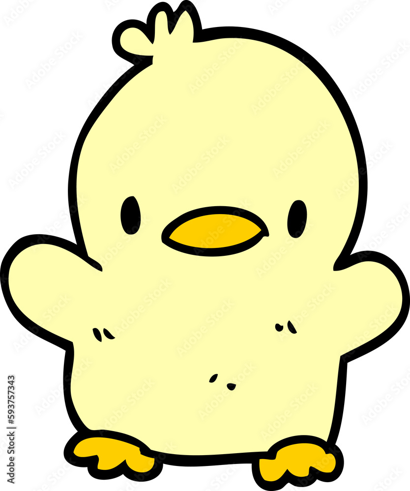Fototapeta premium cute cartoon doodle chick