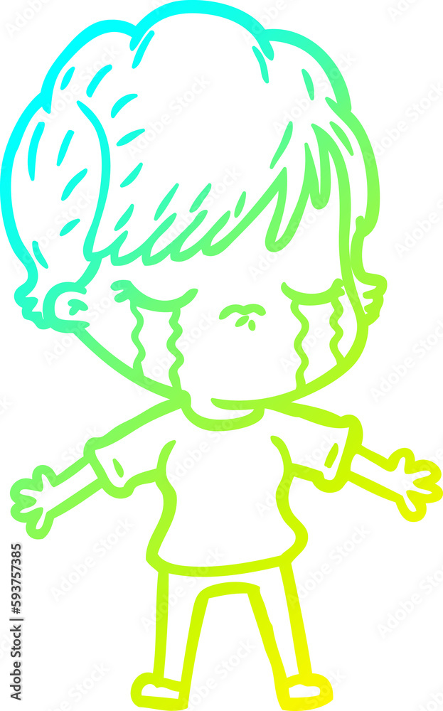 cold gradient line drawing cartoon woman crying cold gradient line drawing cartoon woman crying