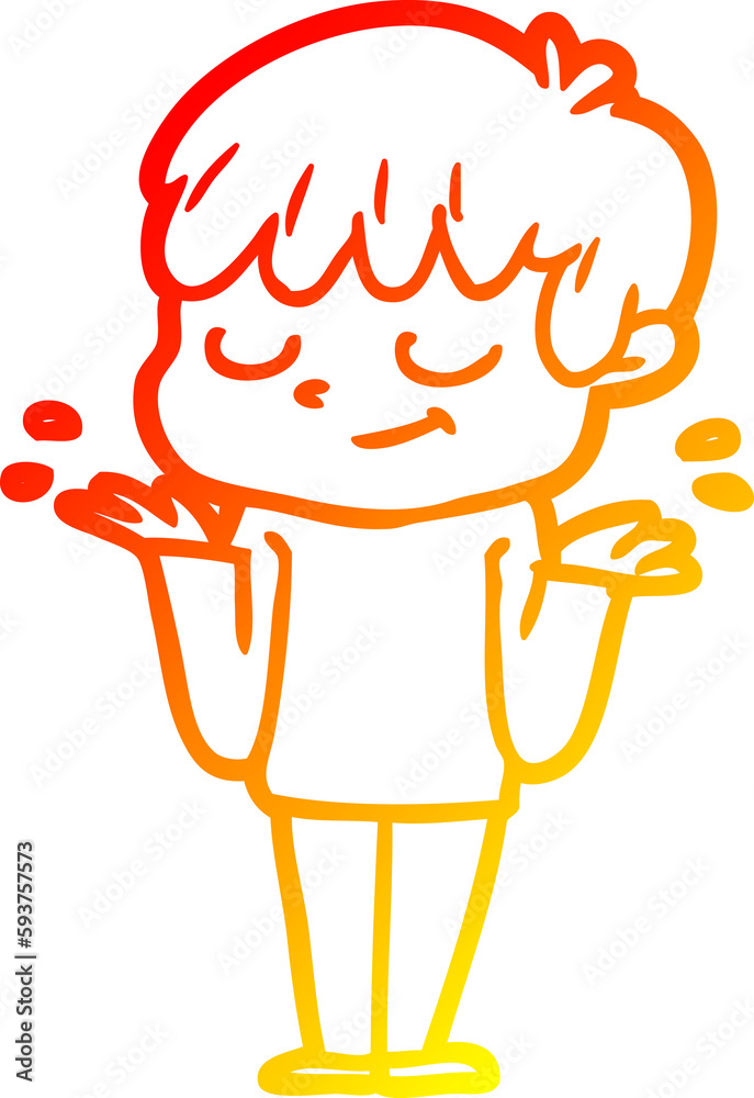 warm gradient line drawing cartoon happy boy warm gradient line drawing cartoon happy boy