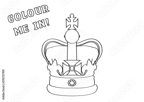 Colour me in A4 size King Charles III crown