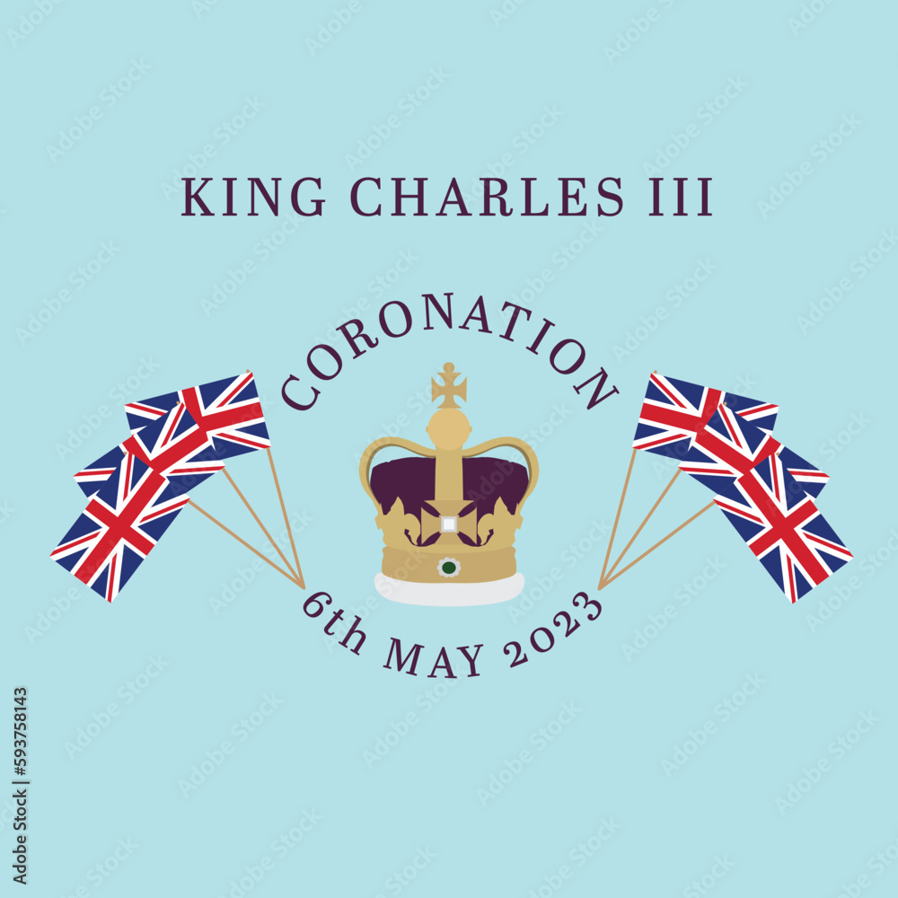 King Charles III Coronation 6th May 2023 vector - obrazy, fototapety, plakaty 