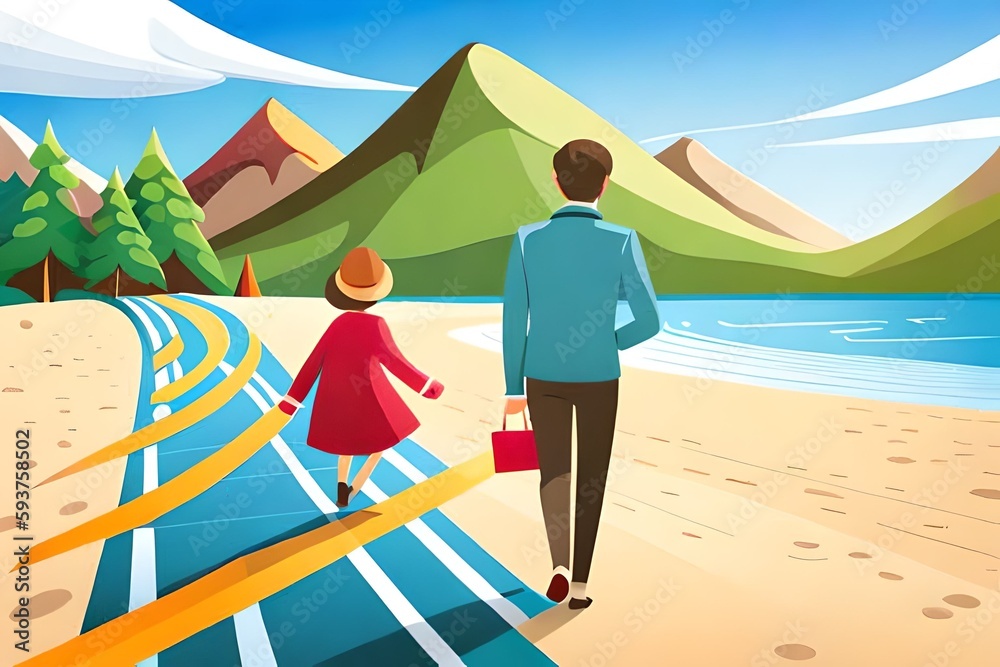 family on the beach on vacation happy holidays family on the beach on vacation happy holidays