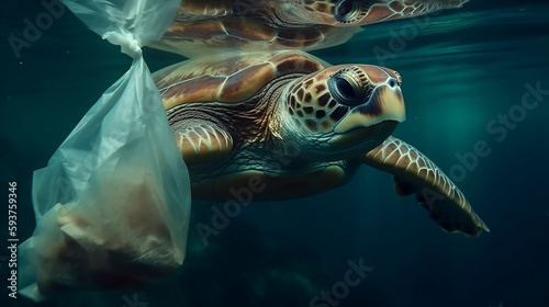 Plastic waste in the ocean has become a pressing environmental issue  with turtles often mistaking plastic bags for jellyfish and consuming them. Generative AI