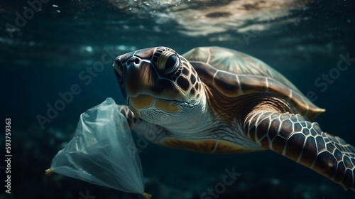 Plastic waste in the ocean has become a pressing environmental issue, with turtles often mistaking plastic bags for jellyfish and consuming them. Generative AI