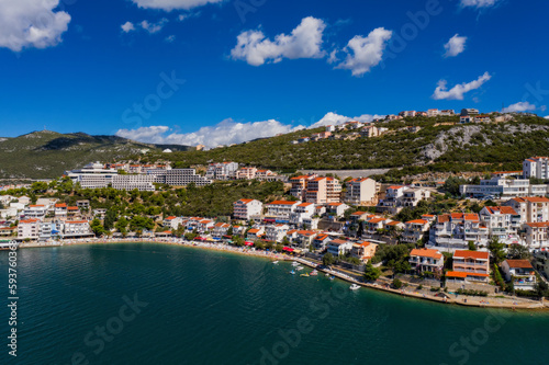 Fototapeta Naklejka Na Ścianę i Meble -  NEUM, BOSNIA AND HERZEGOVINA, a seaside resort on the Adriatic Sea, is the only coastal access in Bosnia and Herzegovina. September 2020