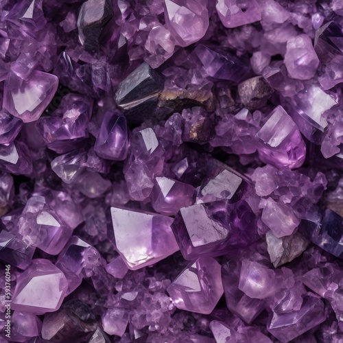 Seamless Purple Amethyst Crystals Pattern 