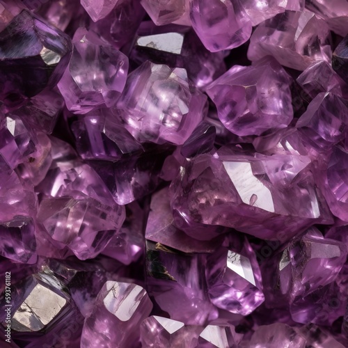 Seamless Purple Amethyst Crystals Pattern 