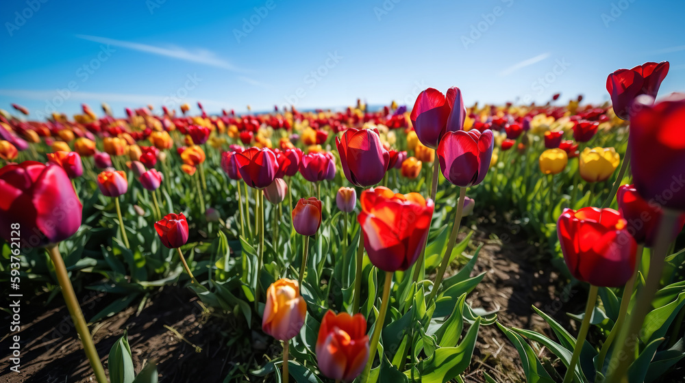 red tulip field