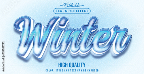 Editable text style effect - Winter text style theme.