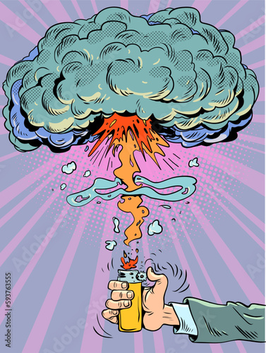 nuclear explosion mushroom Consequences of just one action. High-quality and safe fire-fighting system. Lighter and explosion.