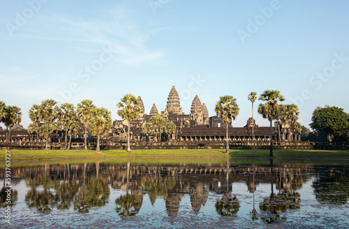 Angkor Wat temple from the outer enclosure photo