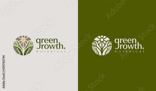 Agriculture Plant Leaf Logo Template. Universal creative premium symbol. Vector illustration. Creative Minimal design template. Symbol for Corporate Business Identity