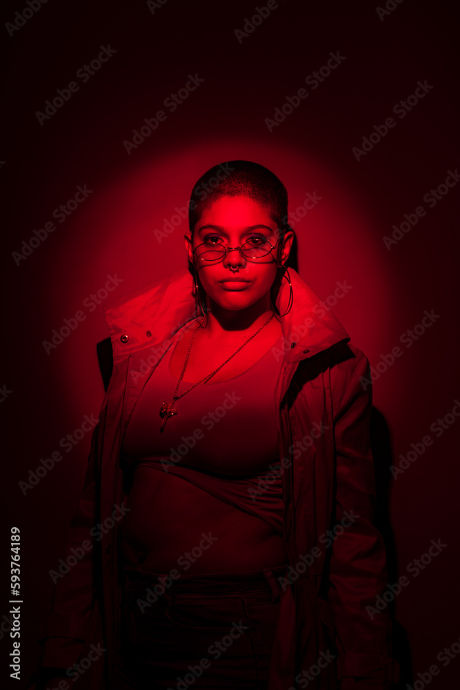 Portrait of a Bisexual Woman with Red Light Portrait of a Bisexual Woman with Red Light