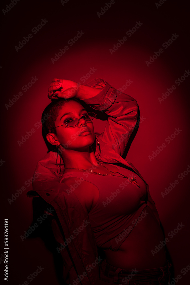 Portrait of a Bisexual Woman with Red Light Portrait of a Bisexual Woman with Red Light