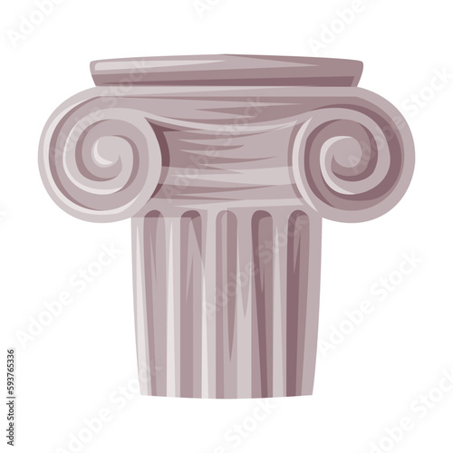 Antique Stone Column or Pillar Element as Ancient Greek Ornament Vector Illustration