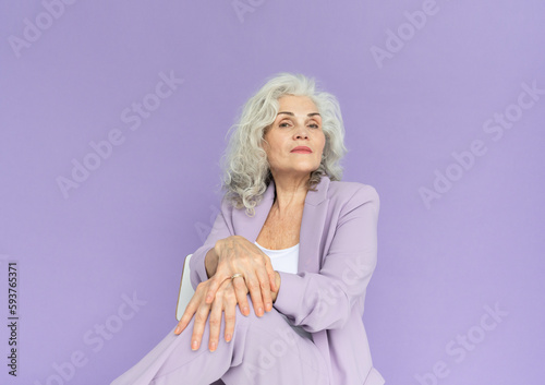 Self-Confident Woman With White Hair Portrait