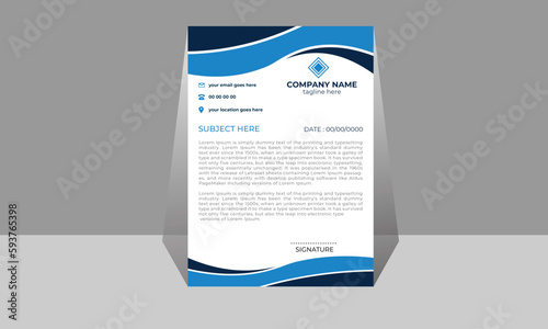 this is wonderful letter head template.  Modern and simple letter head design with blue and black