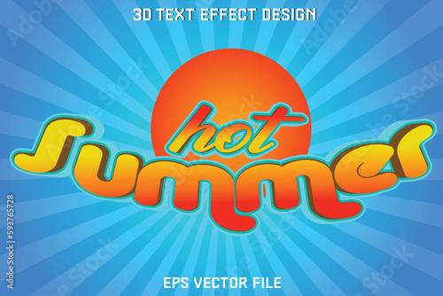 Hot Summer 3d text effect design