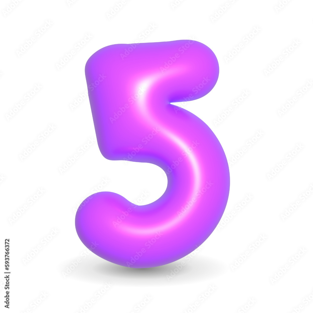 Luxury, colorful and glossy purple balloon digit five. 3d realistic design illustration isolated on white and alpha background. For Party, Happy Birthday, Events. Luxury, colorful and glossy purple balloon digit five. 3d realistic design illustration isolated on white and alpha background. For Party, Happy Birthday, Events.