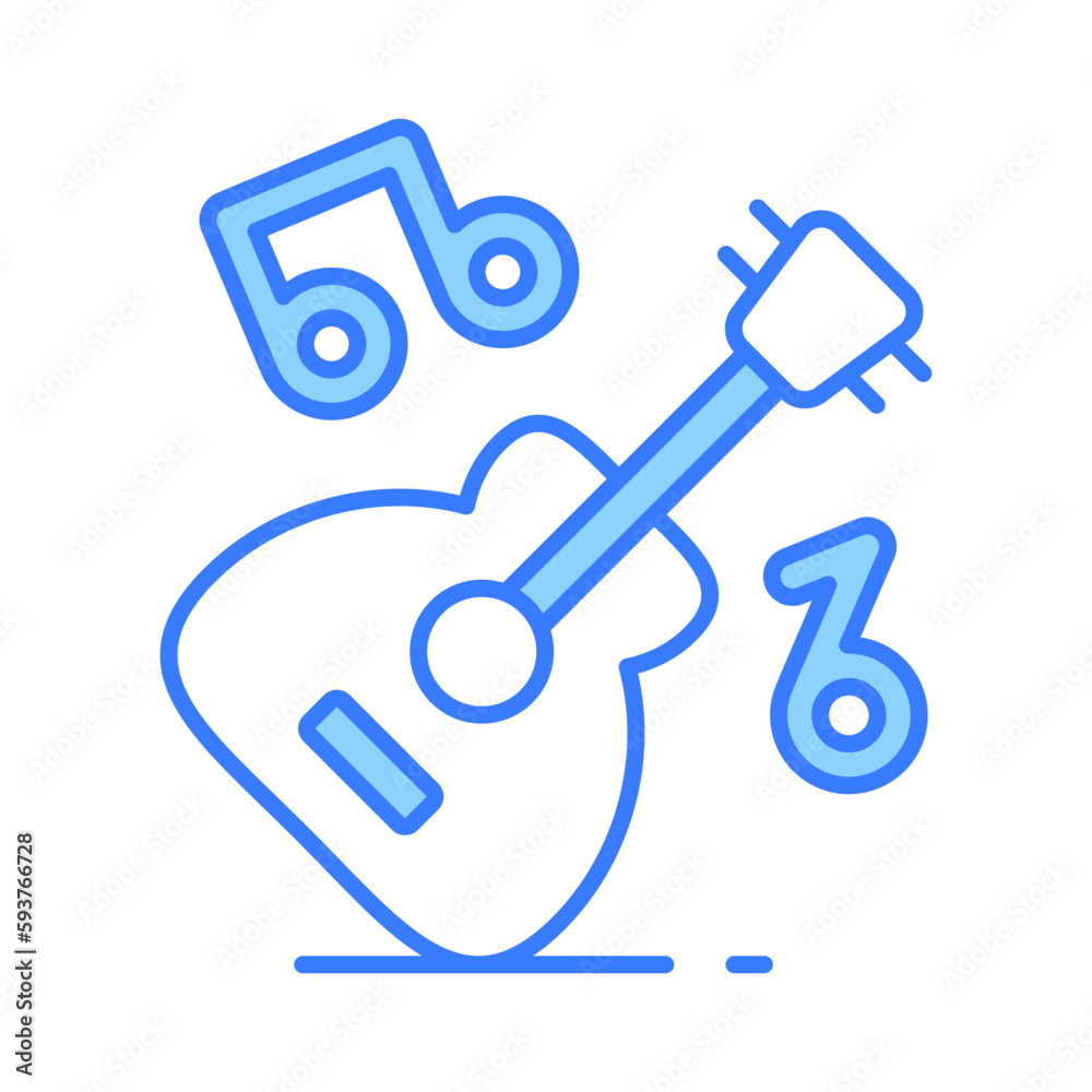 A string musical instrument vector design, premium icon of guitar in modern style A string musical instrument vector design, premium icon of guitar in modern style