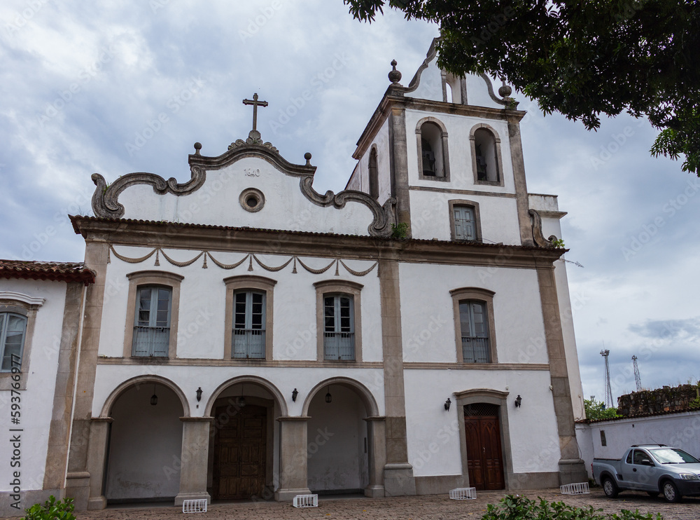 Igreja Santuário Santo Antônio do Valongo - SANTOS, SP, BRAZIL - APRIL 09, 2023: Sanctuary of Santo Antonio do Valongo, from 1640, order of São Francisco, is one of the first churches in Brazil.