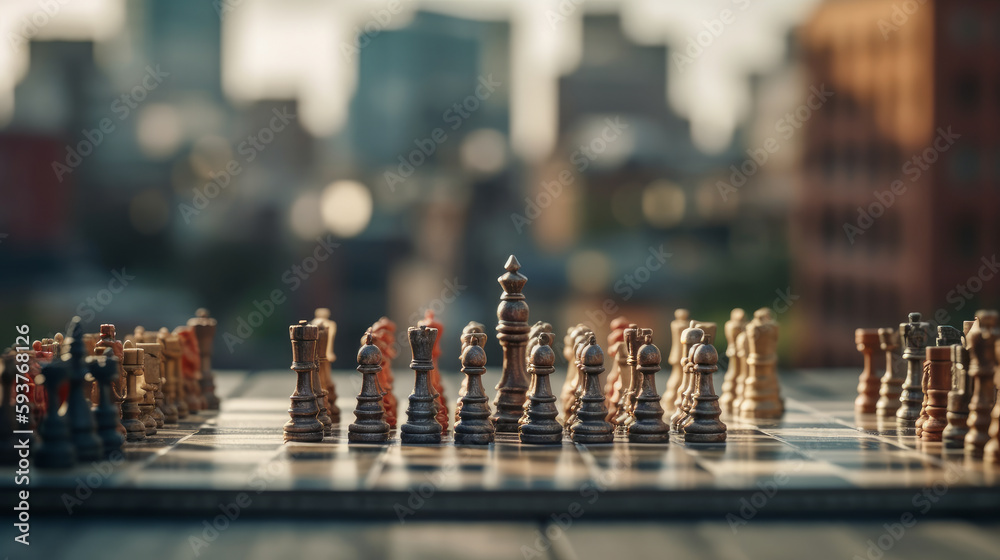 The world of chess and business realistic isolated. Al generated