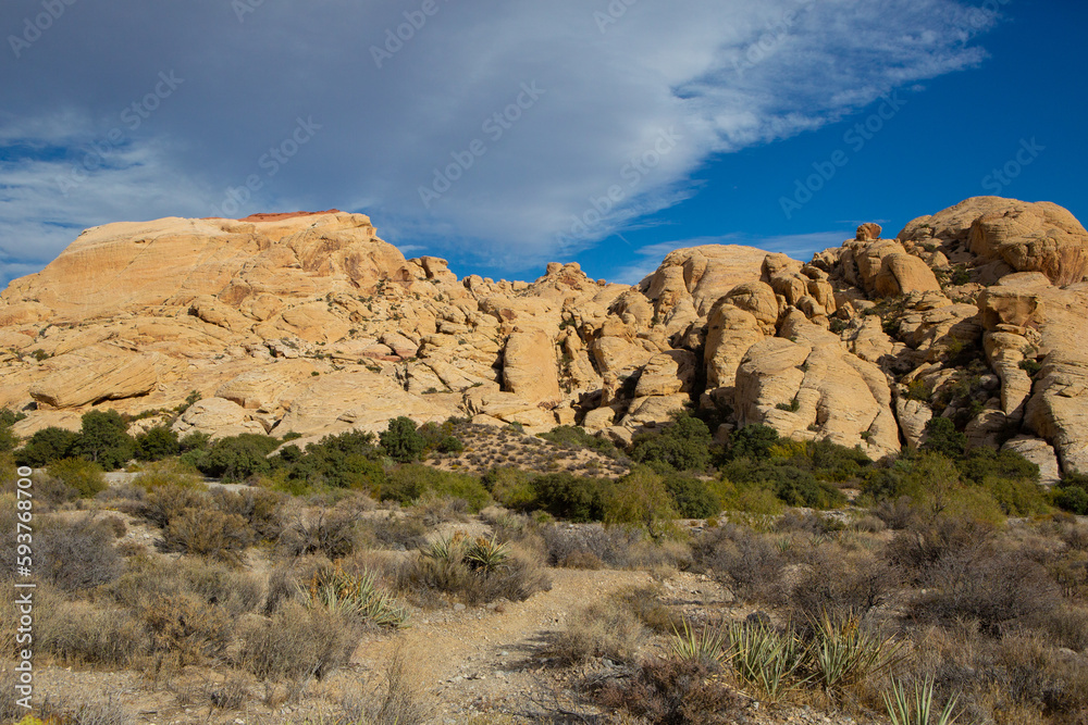 red rock canyon overcast clouds