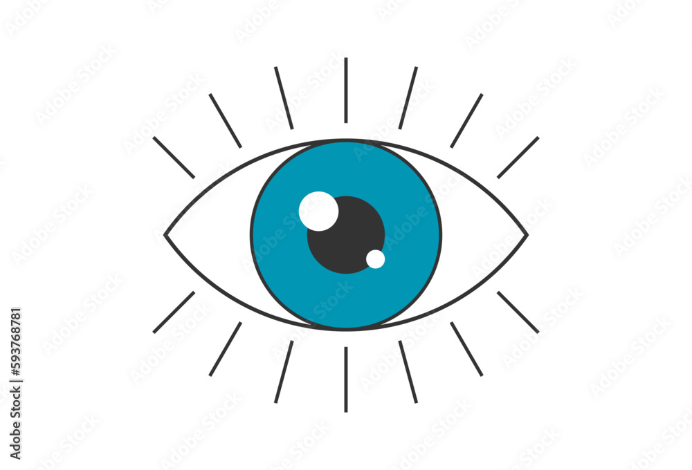 Retro boho open blue eye with rays eyelashes. Psychedelic groovy hippie style design. Vintage hippy crazy esoteric pupil sticker. Abstract 60s, 70s, 80s trendy y2k vector eps illustration Retro boho open blue eye with rays eyelashes. Psychedelic groovy hippie style design. Vintage hippy crazy esoteric pupil sticker. Abstract 60s, 70s, 80s trendy y2k vector eps illustration