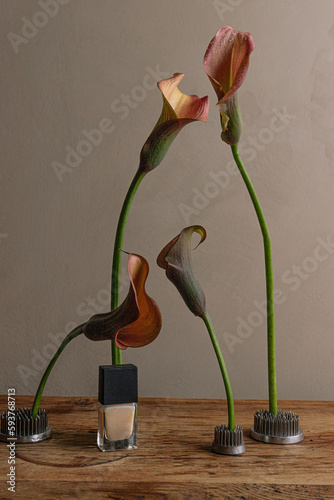 Calla lily with beauty product photo
