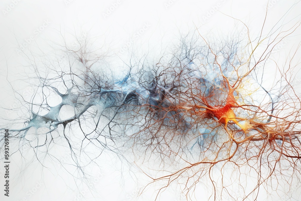 illustration of neuronal Neural Networks. AI generative illustration of neuronal Neural Networks. AI generative