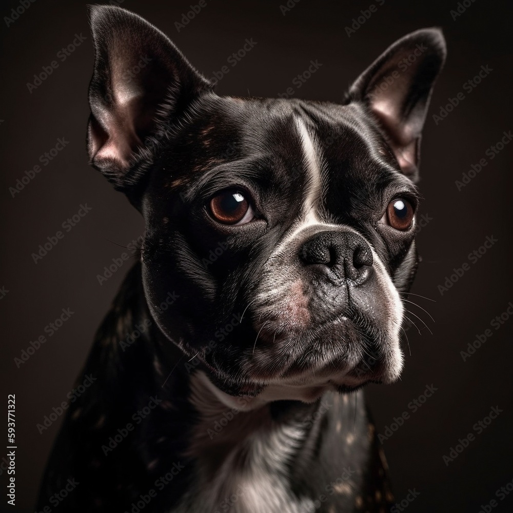Boston Terrier Dog, Animal Portrait