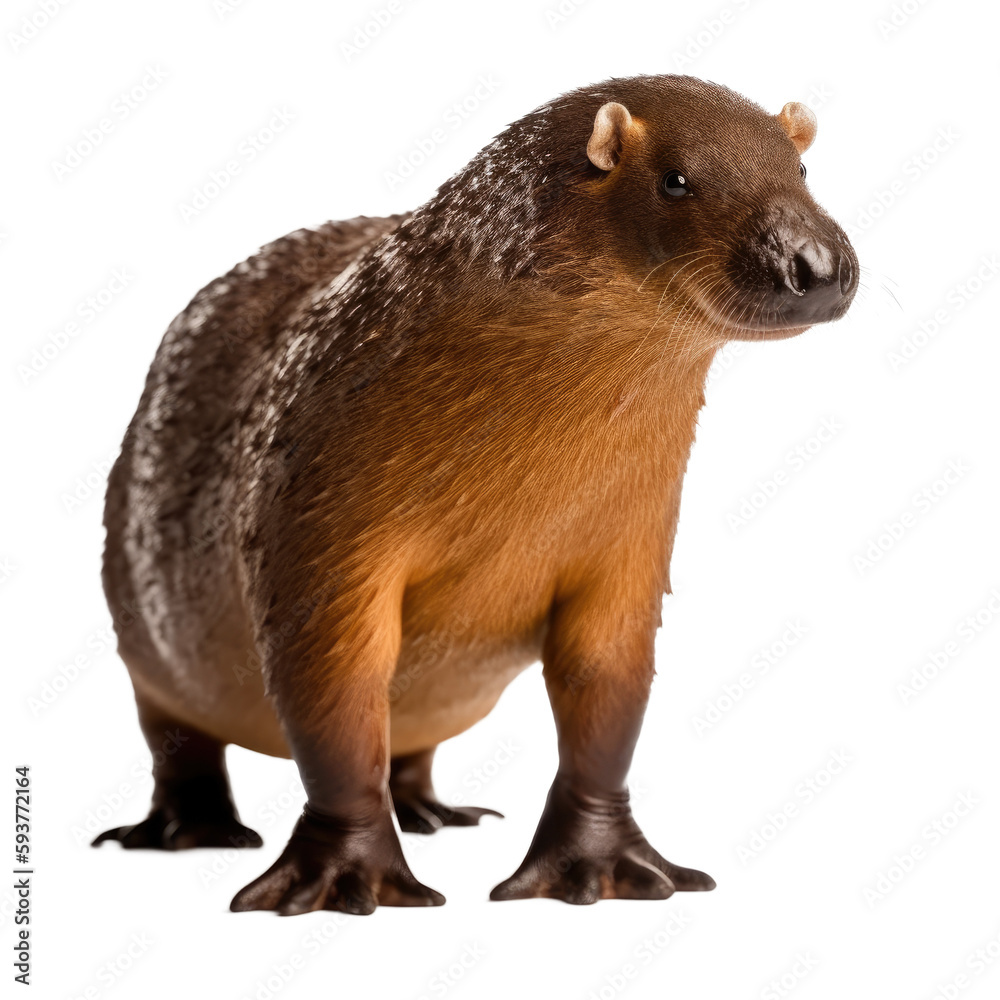 Fototapeta premium iplatypus solated transparent background. Generative AI