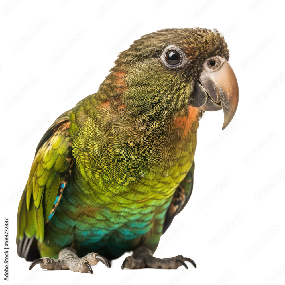 parrot isolated transparent background. Generative AI