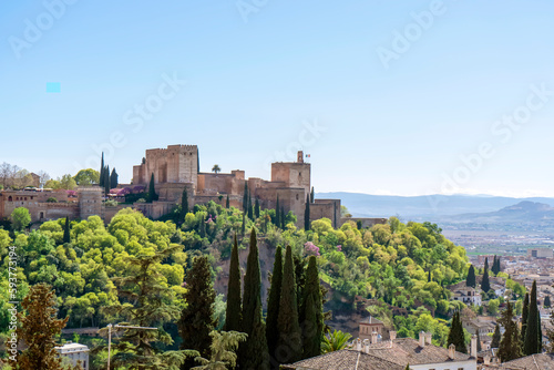 Ancieat arabic Alhambra in Granada, Spain on April 5, 2023
 photo