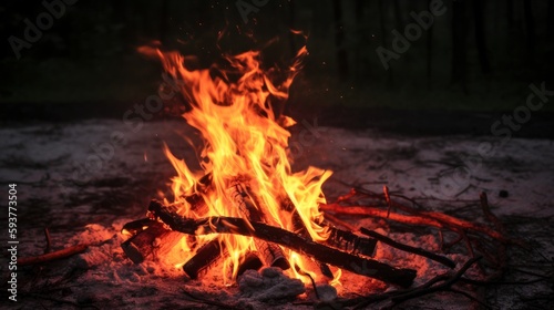 Dancing Flames: A Mesmerizing Bonfire