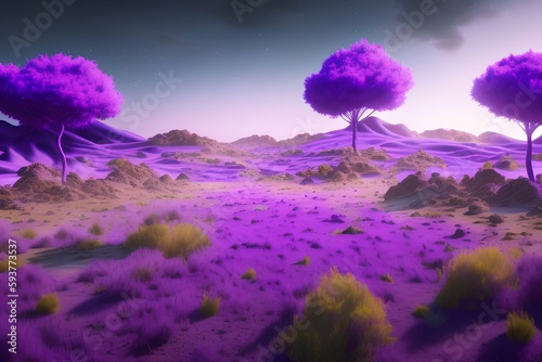 The land was consumed by the purple matter  disappearing into the darkness - generative ai
