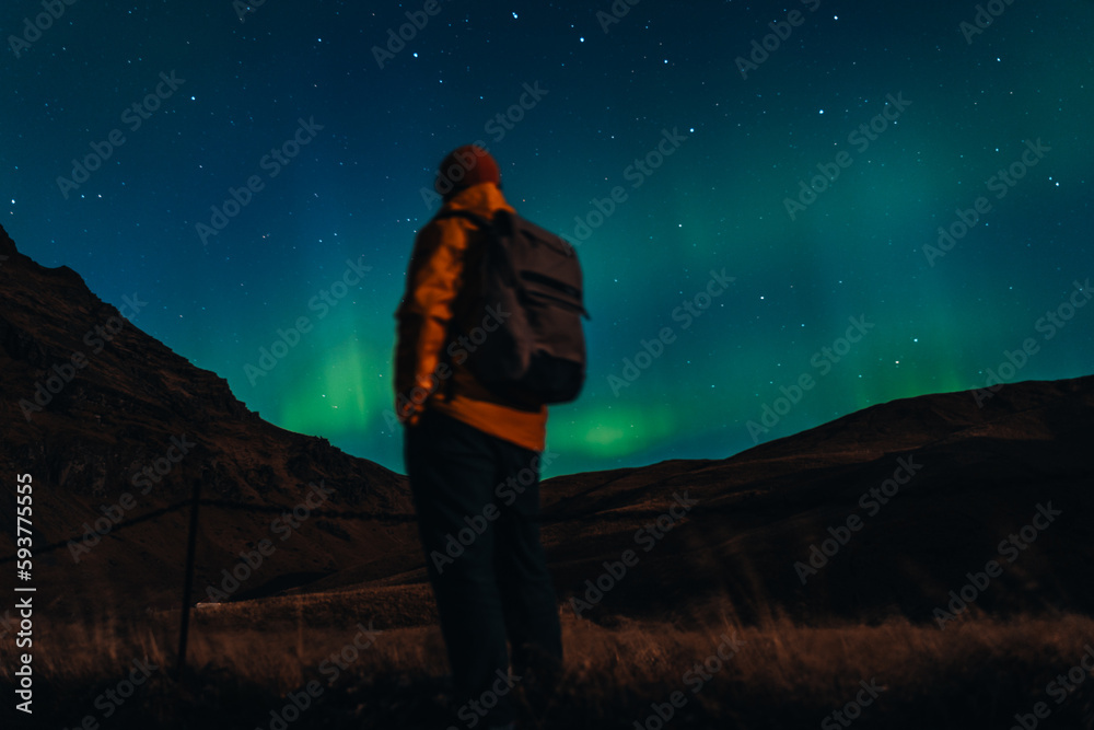 Aurora Borealis Lights Dance In The Night Starry Sky In North Area Aurora Borealis Lights Dance In The Night Starry Sky In North Area
