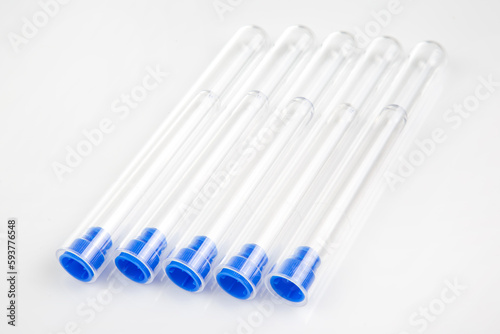 set of medical test tubes isolated on white background