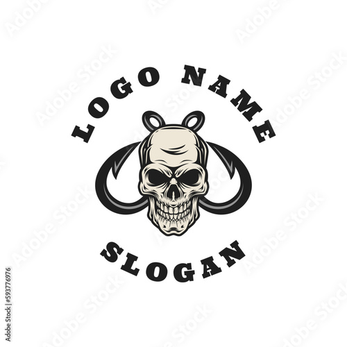 Skull Hook Graphic Logo Design