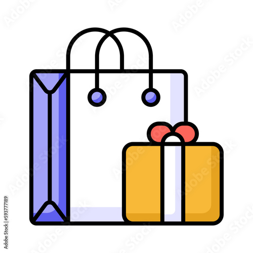 Gift hamper icon represent a decorative basket or box filled with various items, usually given as a present for special occasions