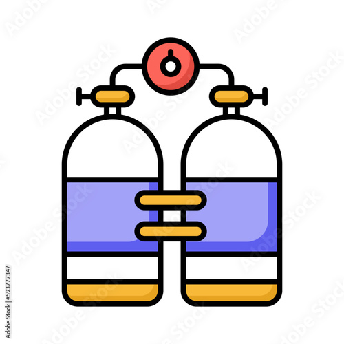 Download this premium icon of scuba tank, equipment used for breathing underwater during scuba diving