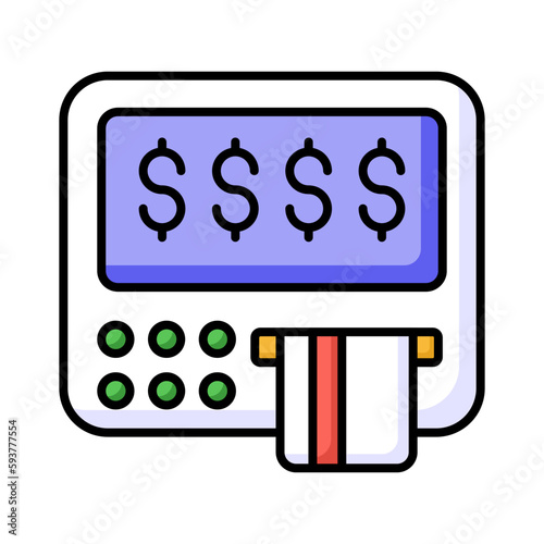 The ATM icon represents a machine that dispenses cash and allows customers to perform banking transactions