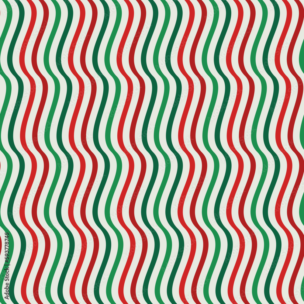 Christmas traditional colors vertical wavy stripes seamless pattern. Vivid lines wallpaper. Classic ornament Christmas traditional colors vertical wavy stripes seamless pattern. Vivid lines wallpaper. Classic ornament